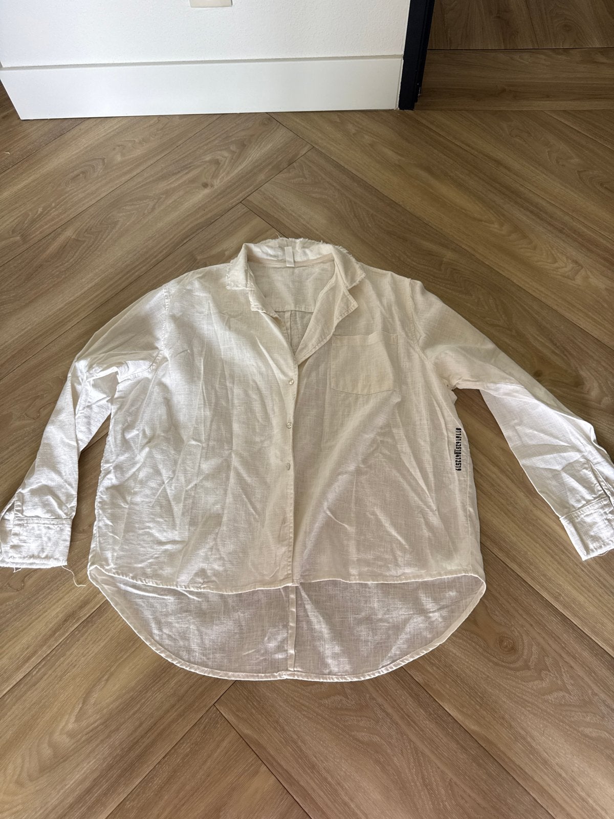 10DAYS Witte Linnen Blouse Maat M, Ophalen of Verzenden, Zo goed als nieuw, Maat 38/40 (M), Wit