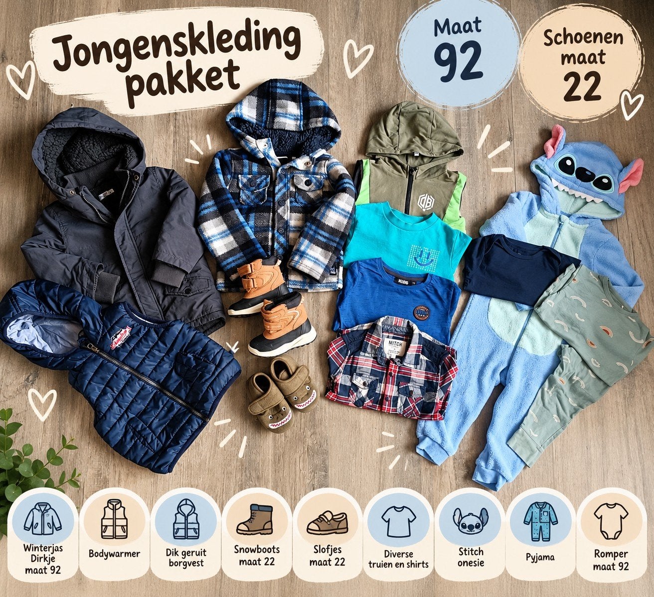 Jongenskleding pakket maat 92 en schoenmaat 22, Ophalen of Verzenden, Gebruikt, Maat 92