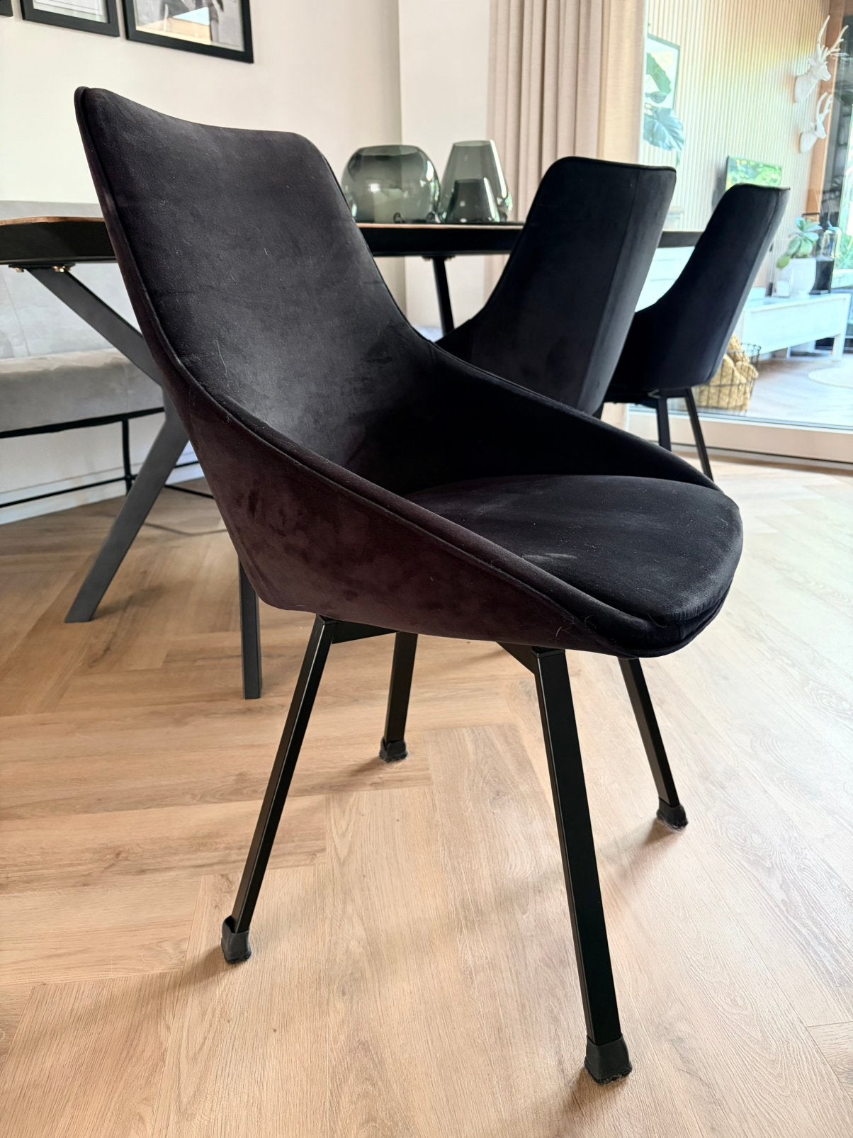 By-Boo Eetkamerstoel, Draaibaar!, Huis en Inrichting, Stoelen, Ophalen, Drie, Zwart, Zo goed als nieuw