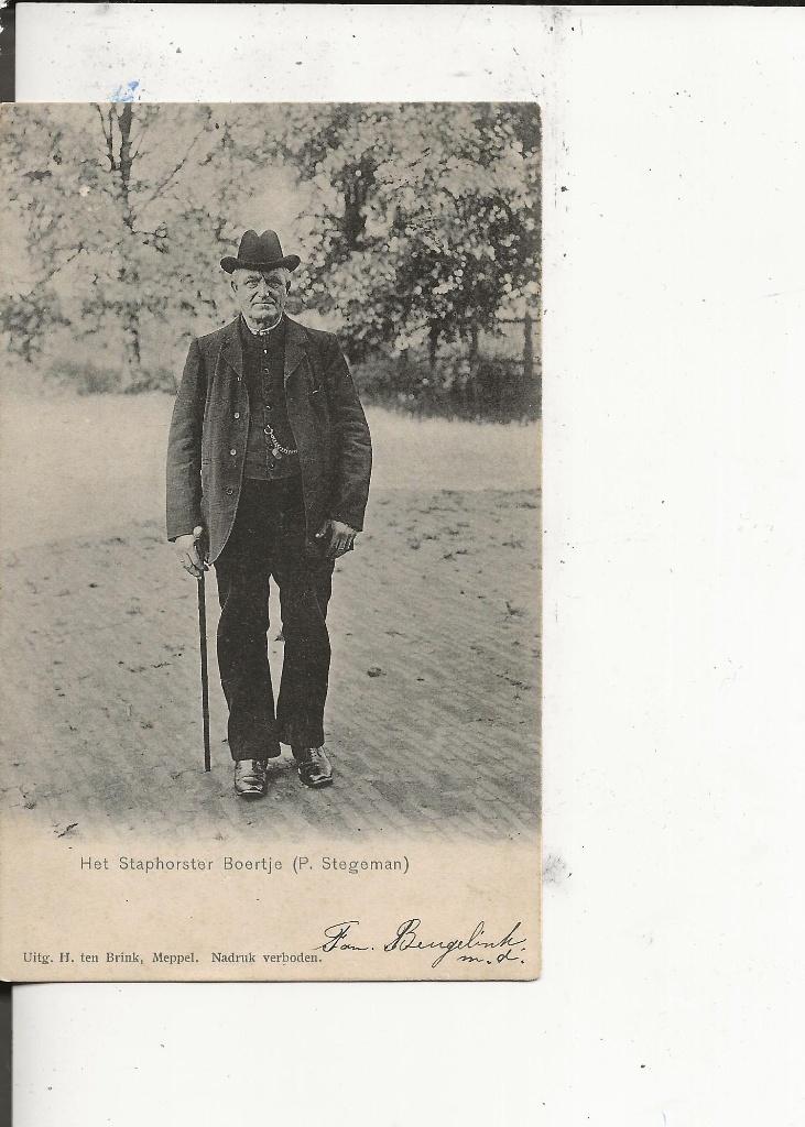 Staphorst het Staphorster Boertje H ten Brink 12 sept 1904, Ophalen of Verzenden, Voor 1920, Gelopen, Overijssel