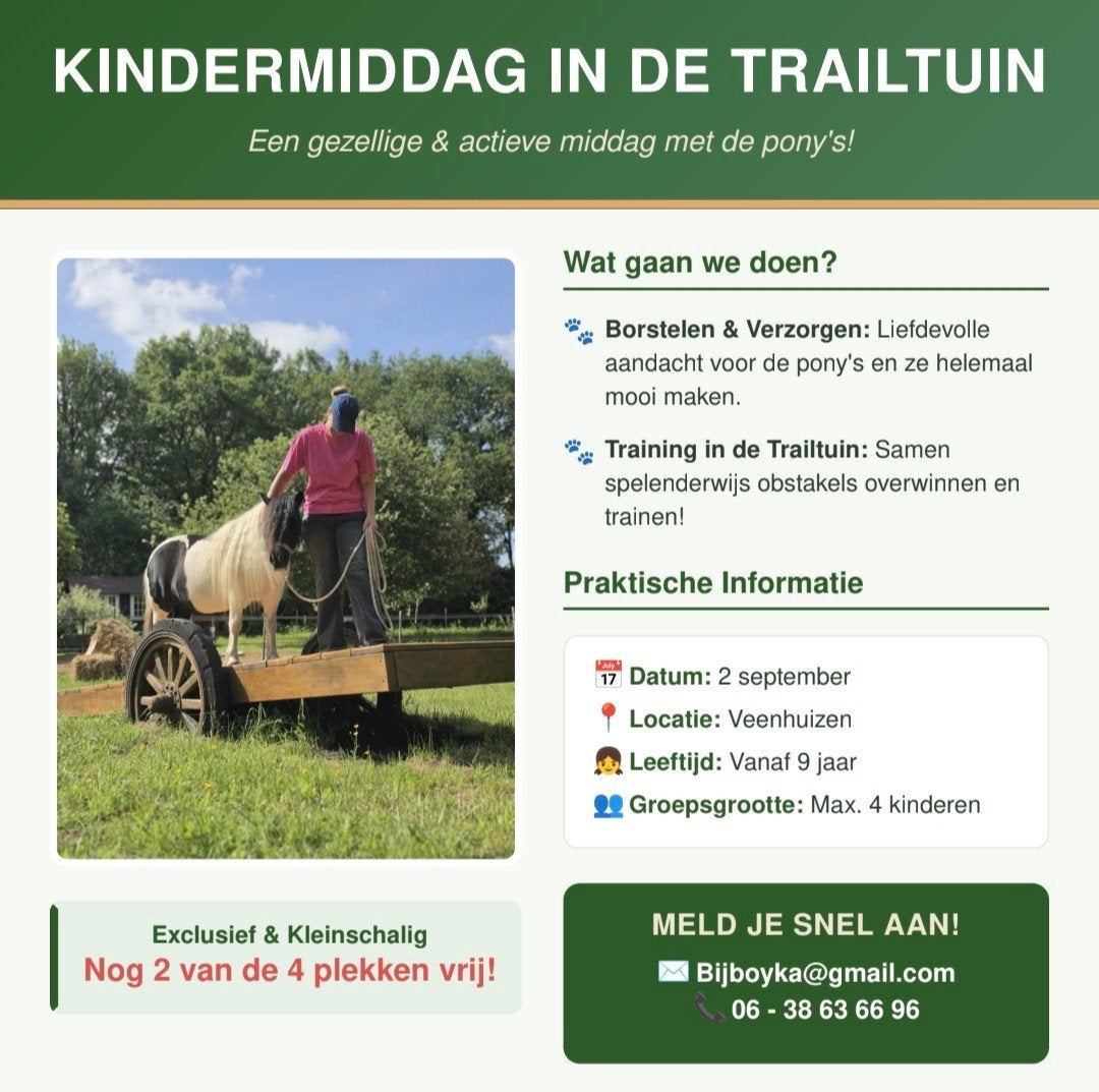 Kindermiddag in de trailtuin, Ophalen of Verzenden