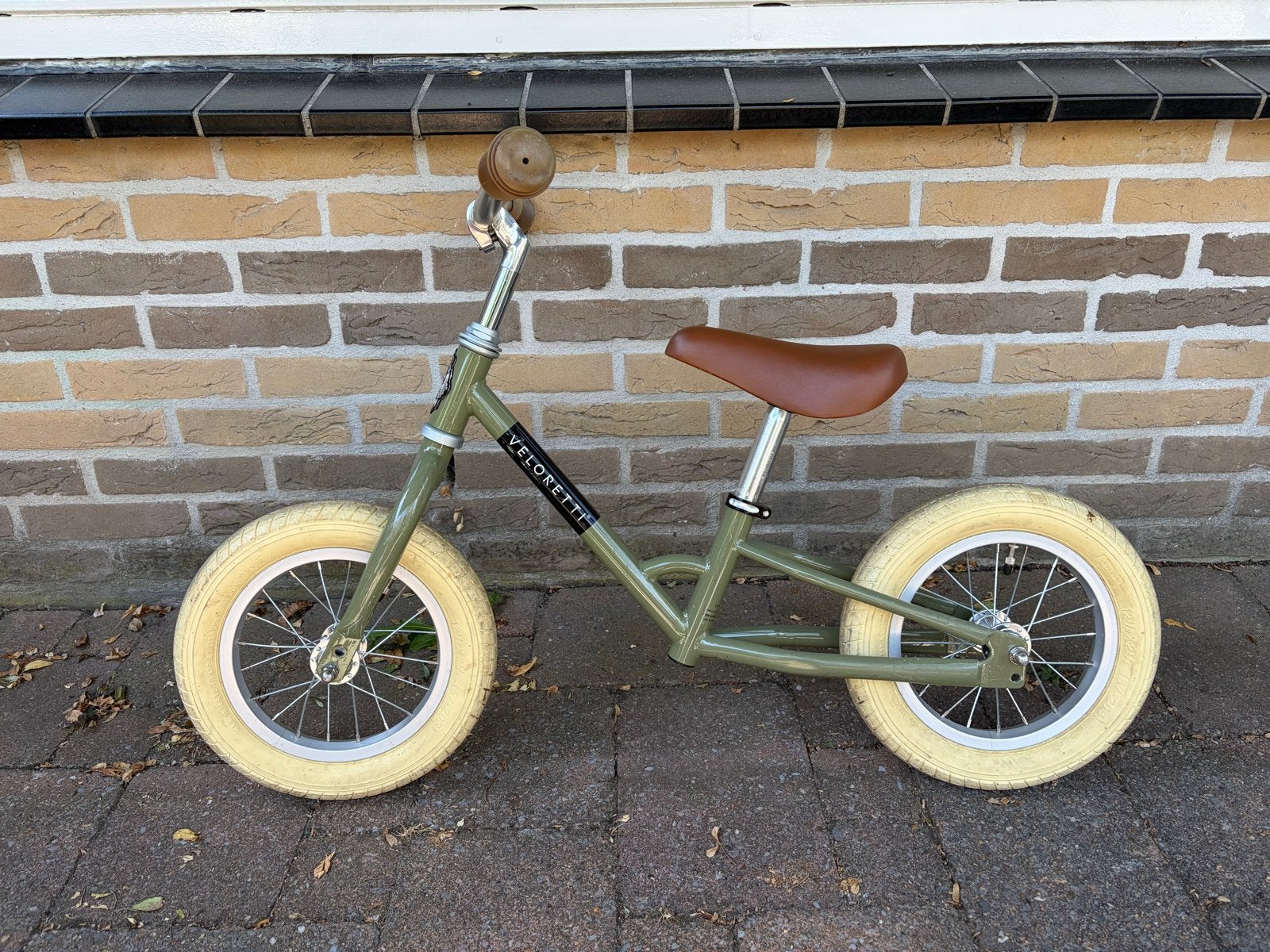 Veloretti loopfiets in olijfgroen, Ophalen, Gebruikt, Minder dan 16 inch