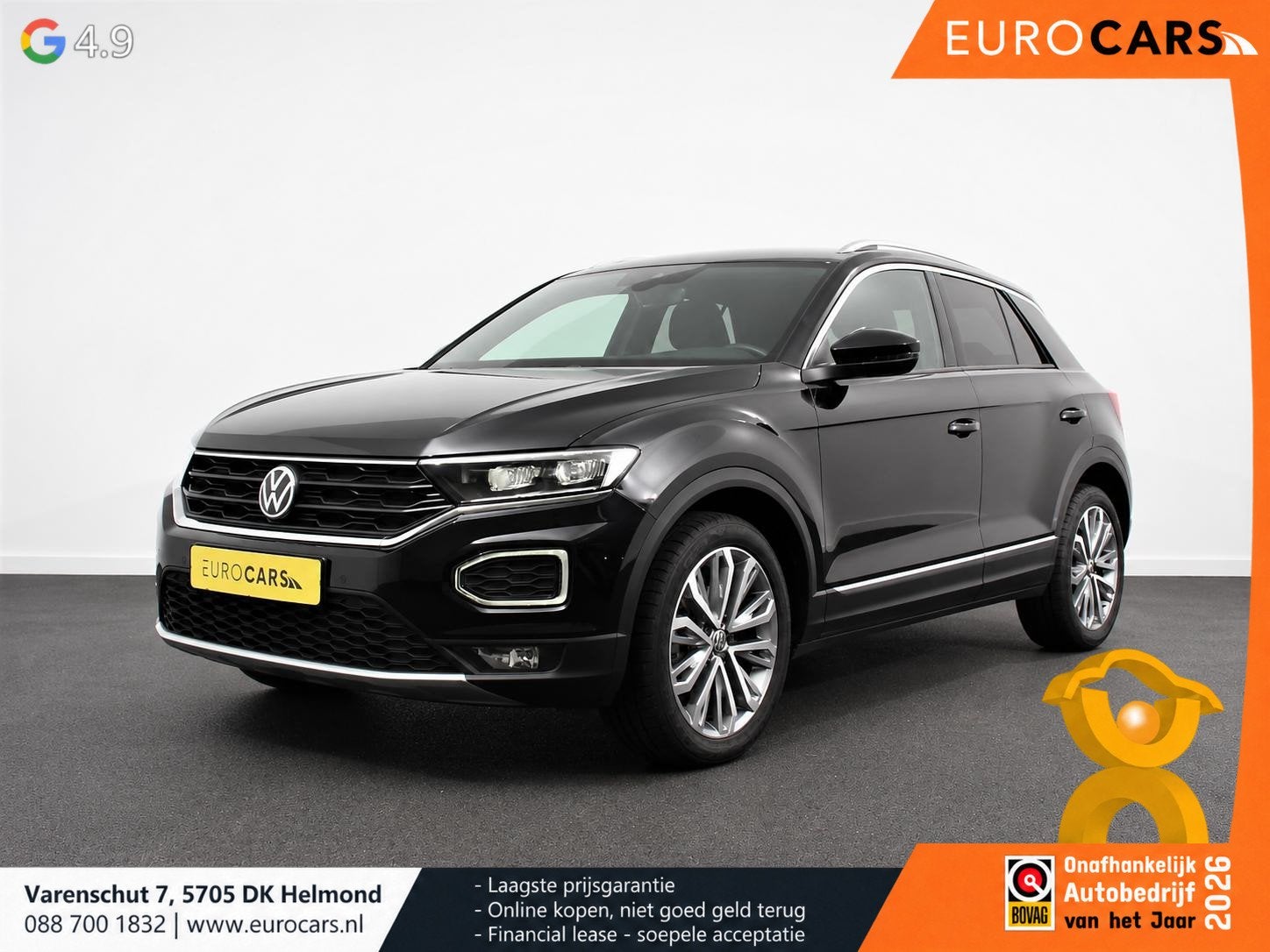 Volkswagen T-Roc 1.5 TSI Sport DSG Navigatie Adaptieve Cruis, Auto's, Verwarmde buitenspiegels, 4 cilinders, 150 pk, Zwart