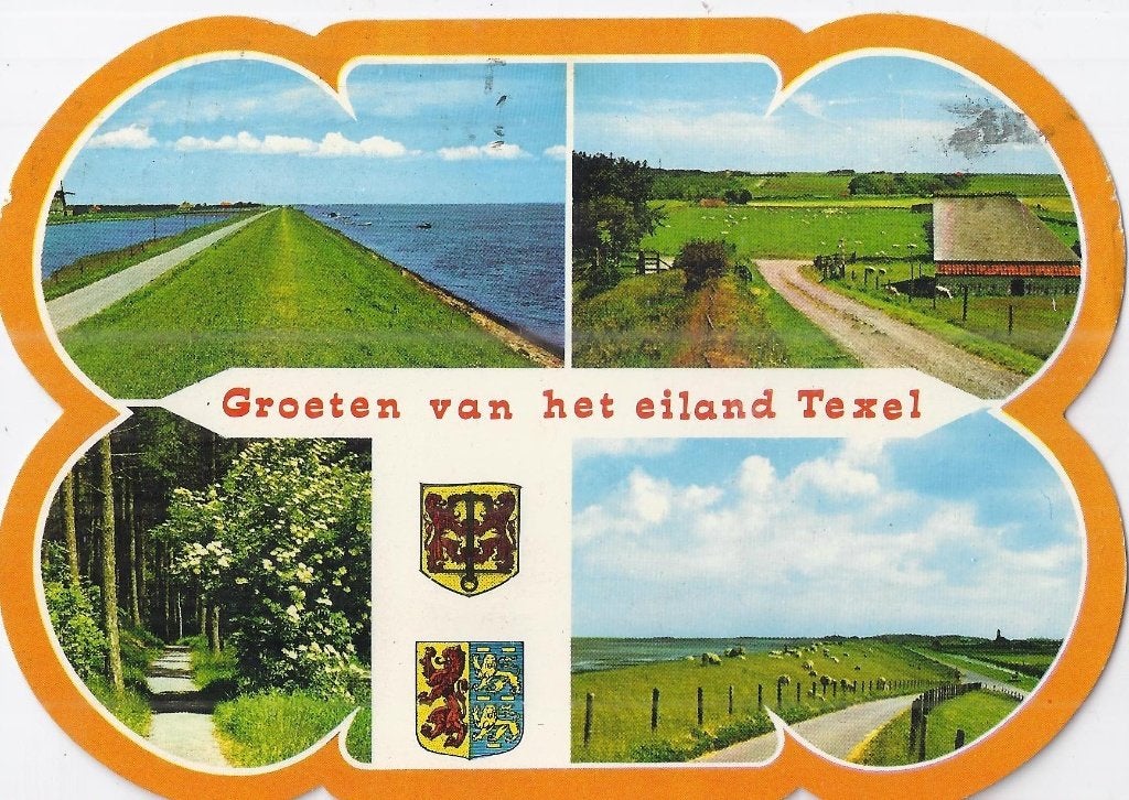 Kr18 gelopen ansichtkaart groeten uit texel, Ophalen of Verzenden, 1980 tot heden, Gelopen, Waddeneilanden