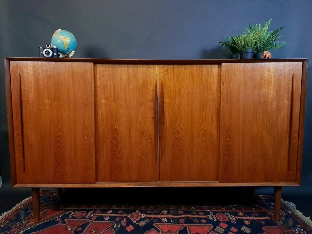 Vintage Midcentury Teakhouten Sideboard Dressior, Huis en Inrichting, Kasten | Dressoirs, Gebruikt, 150 tot 200 cm, 25 tot 50 cm