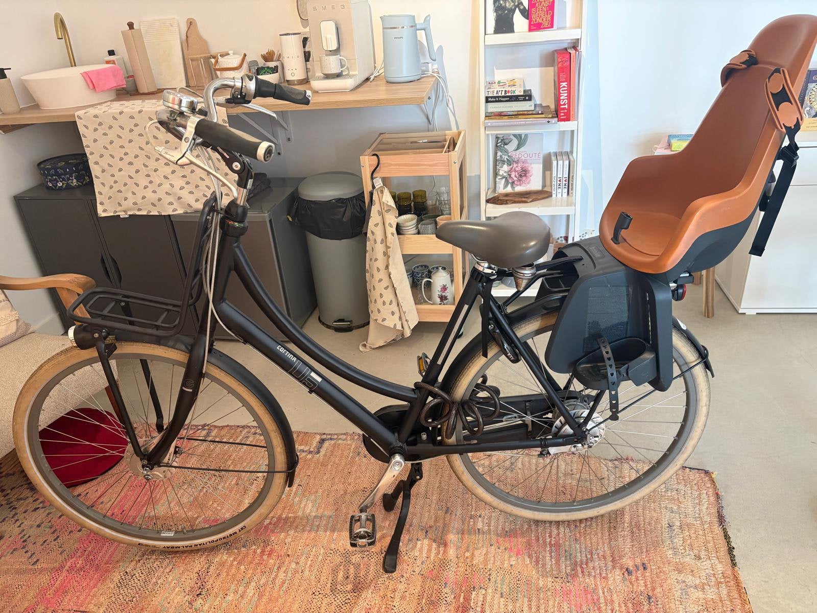 Cortina U5 stevige mama fiets met kinderzitje, Zo goed als nieuw, Dubbele standaard, Ophalen, Overige merken