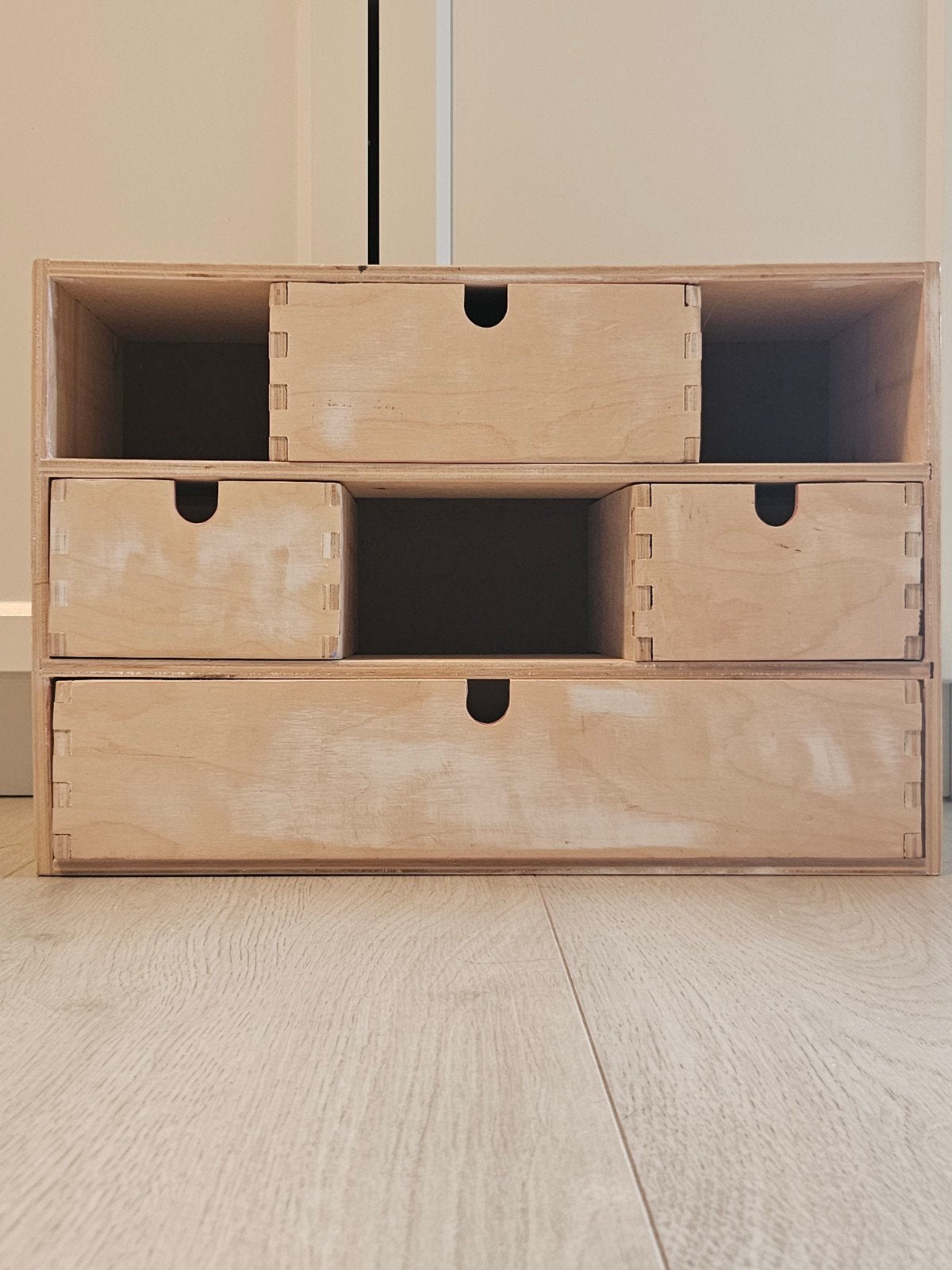 Houten ladekastje met 4 laden van IKEA moppe - DIY project, Ophalen, Gebruikt, 5 laden of meer, 50 tot 100 cm