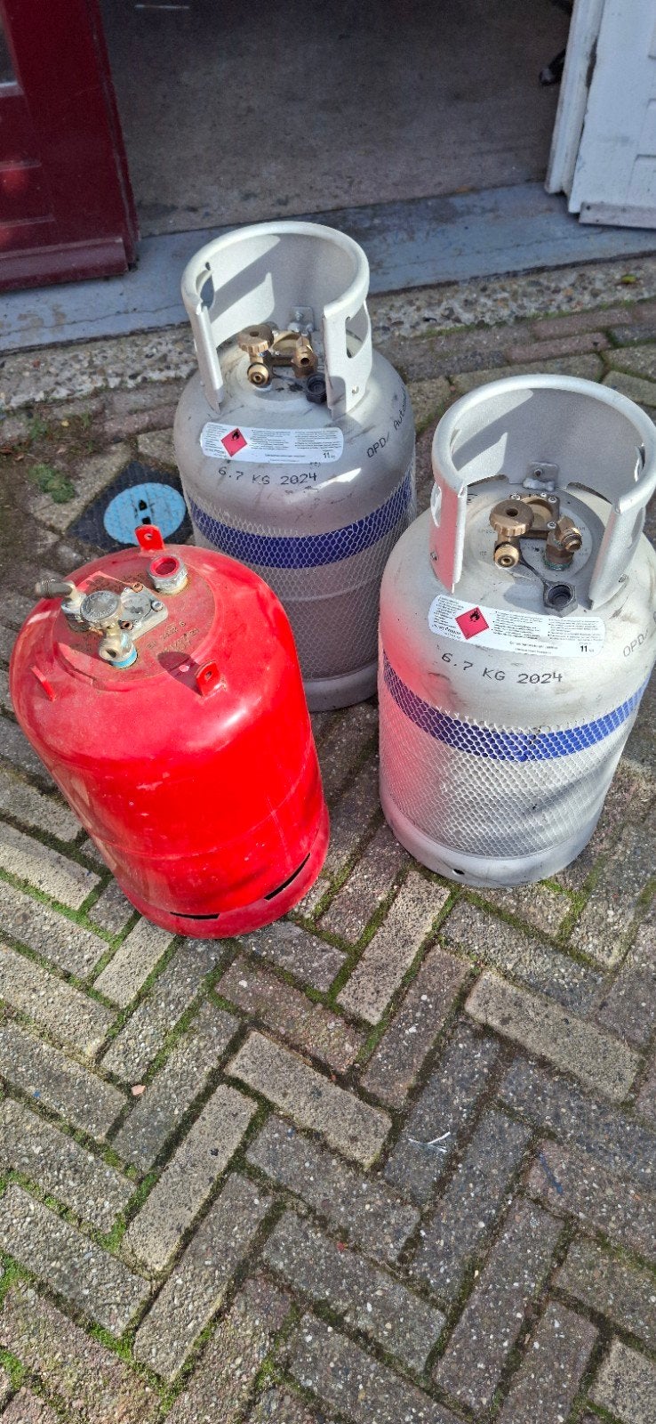 3 hervulbaare gasflessen, Caravans en Kamperen, Ophalen