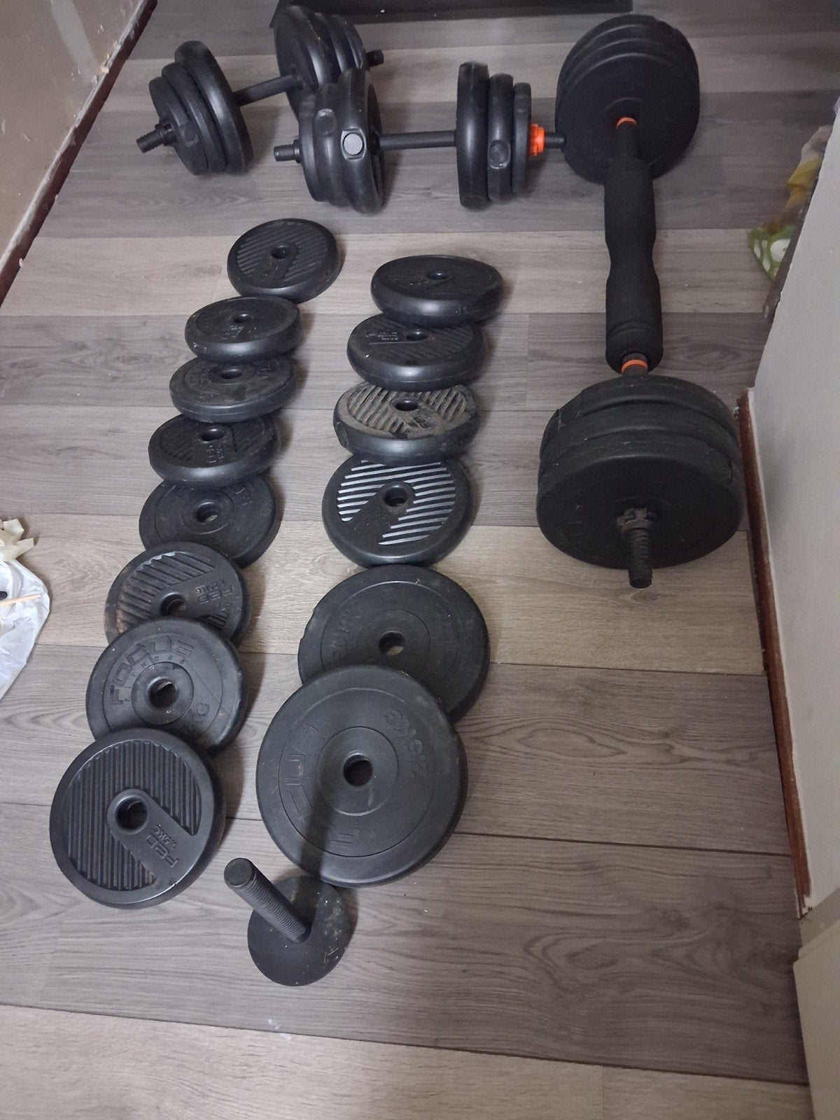 Halters met verschillende gewichten Focus Fitness, Ophalen, Gebruikt, Benen, Halterset
