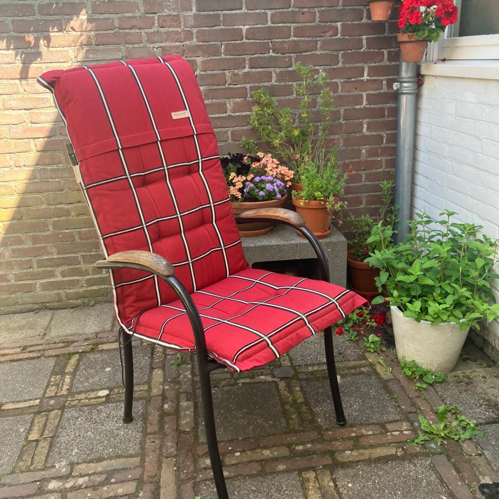 Madison Topline Tuinkussen Rood Geruit, Ophalen, Gebruikt, Textileen