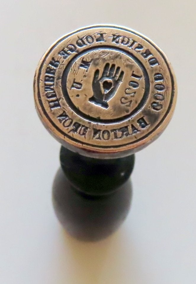 Unieke antiek zegelstempel Oldfellows/Good Design Lodge 1864, Verzenden