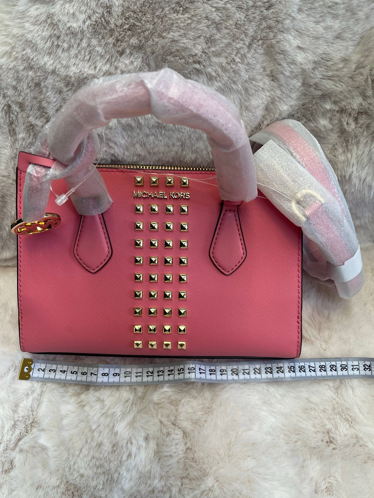 Michael Kors Sheila Tea Rose Studded Satchel Handtas, Ophalen of Verzenden, Nieuw, Roze, Handtas