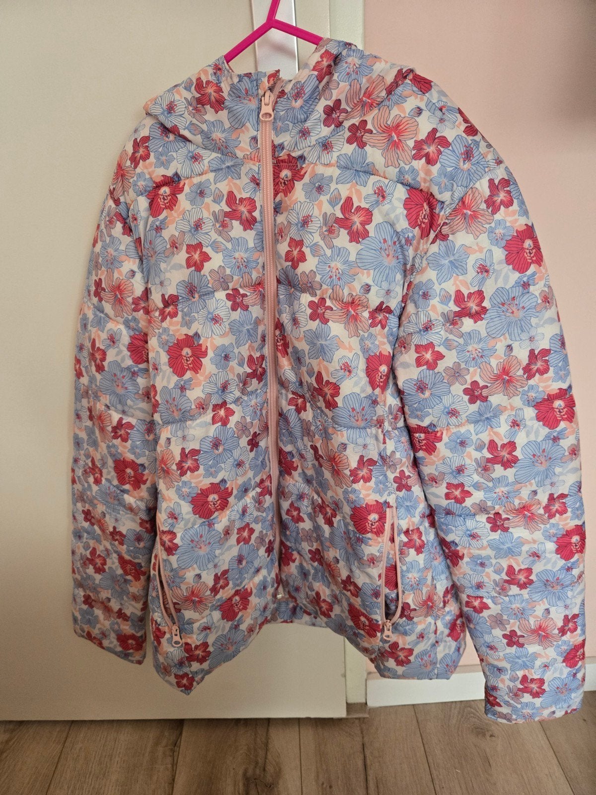 Pepperts gewatteerde tussenjas met bloemenprint • maat 158, Gebruikt, Pepperts!, Meisje, Ophalen of Verzenden