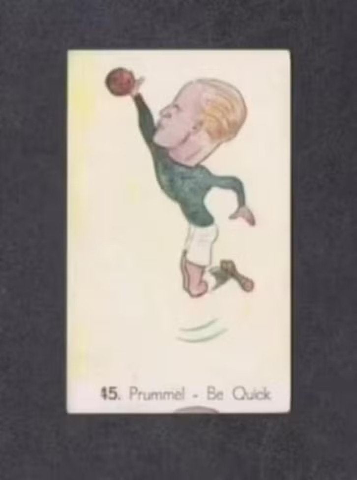 Voetbalplaatje Prummel Be Quick Groningen 1949., Ophalen of Verzenden, Zo goed als nieuw