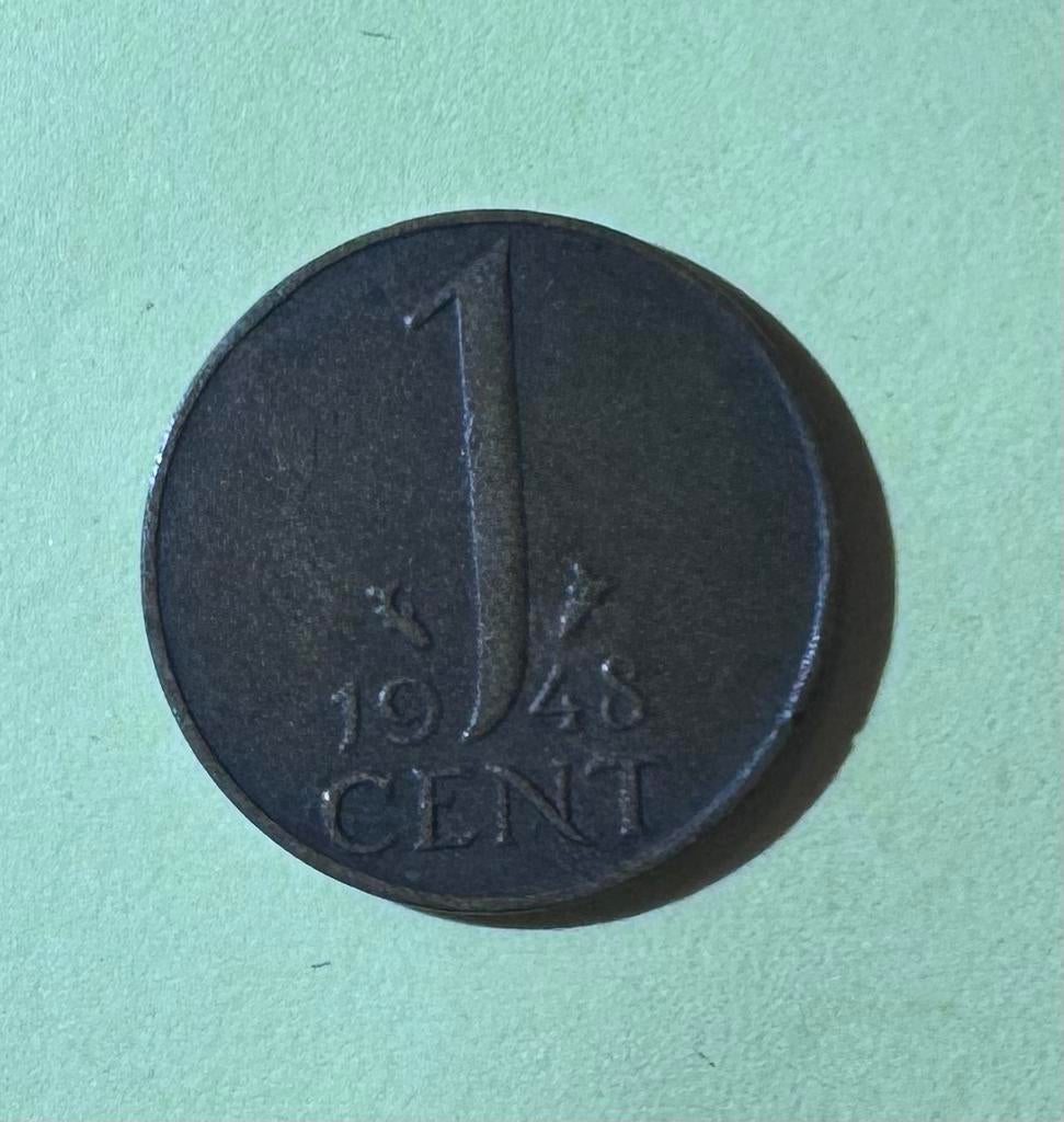 1 cent munt 1948 Wilhelmina, Postzegels en Munten, Munten | Nederland, Ophalen of Verzenden, Koningin Juliana, 1 cent, Losse munt