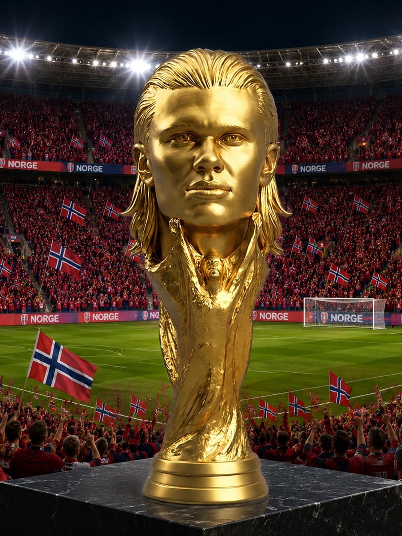 Haaland WK Trofee - Gouden Beeldje, Ophalen of Verzenden, Nieuw, Buitenlandse clubs, Beeldje of Poppetje