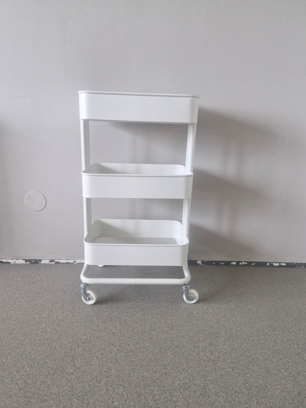 IKEA trolley wit met wieltjes, 3 niveaus, Ophalen, Zo goed als nieuw