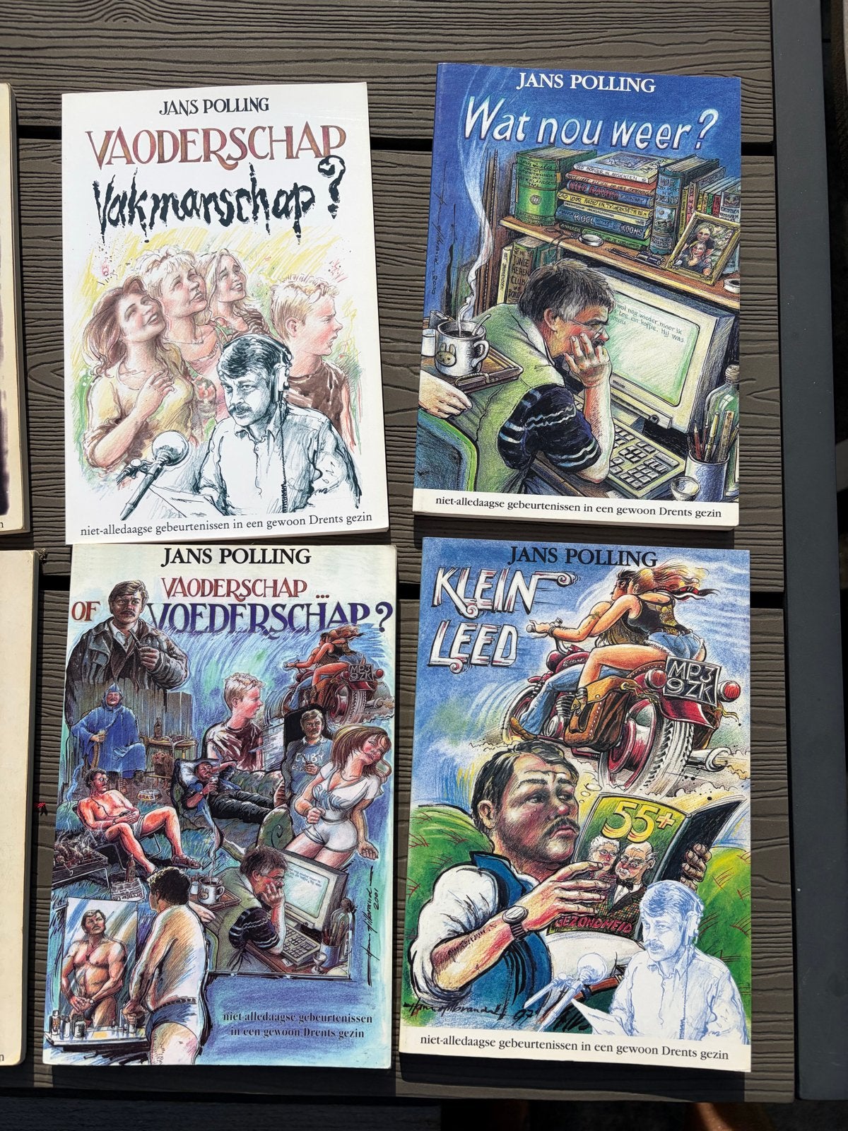 7 boeken van Jans Polling - Drentse humor, Boeken, Ophalen of Verzenden, Gelezen