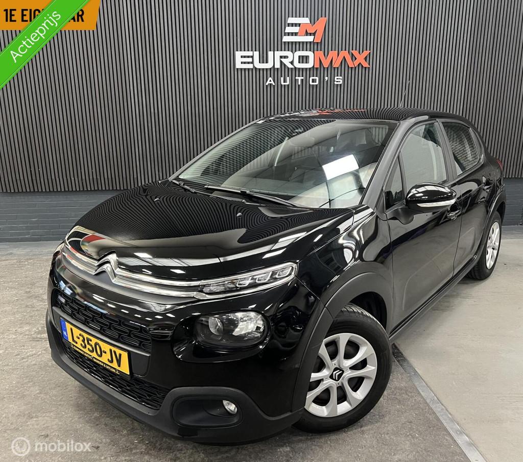Citroen C3 1.2 PureTech 1e Eigenaar - Distr. Vervangen -, 82 pk, 450 kg, Zwart, Bedrijf