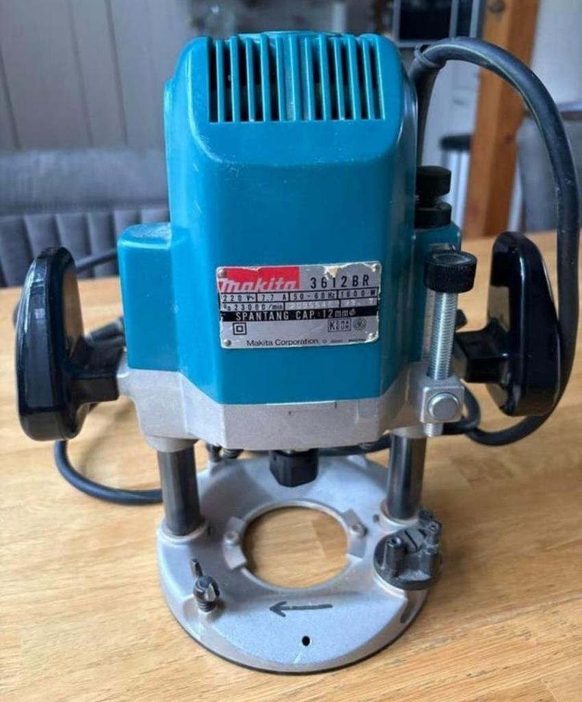 Makita 3612BR Bovenfrees met 3 frezen, Ophalen, Gebruikt, Elektrisch, Makita