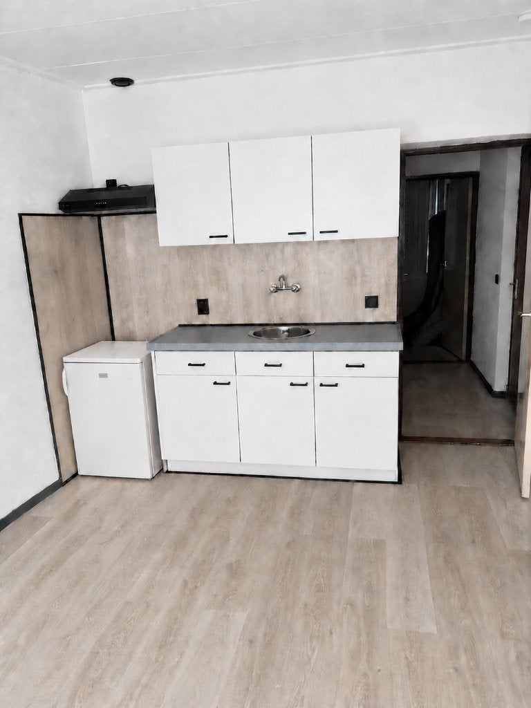 keuken blok wit, Ophalen, Wit, Graniet of Steen, Enkelwandige keuken