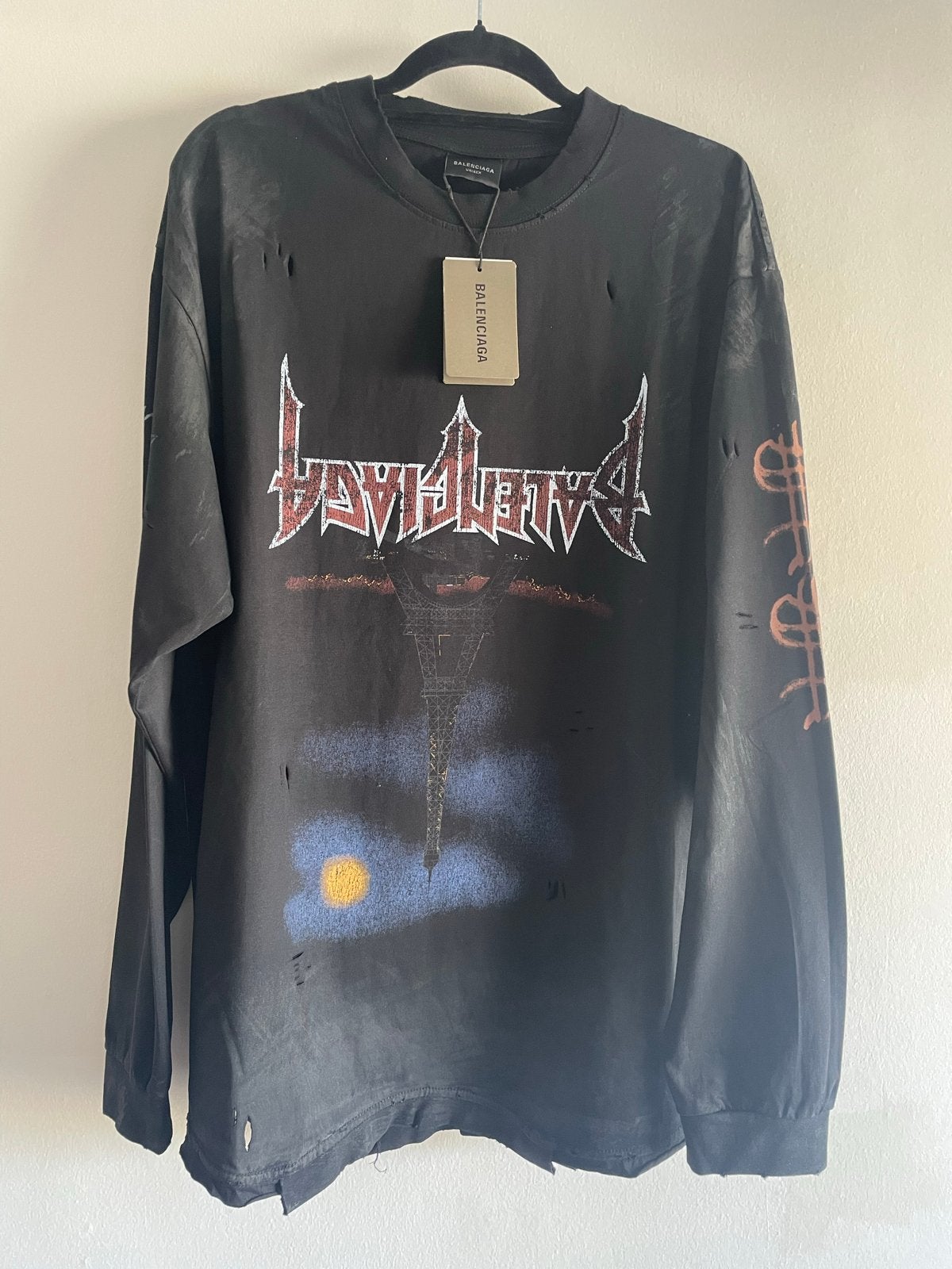 Balenciaga Metal Band T-shirt Zwart Maat L, Kleding | Heren, T-shirts, Ophalen of Verzenden, Nieuw, Maat 52/54 (L), Zwart