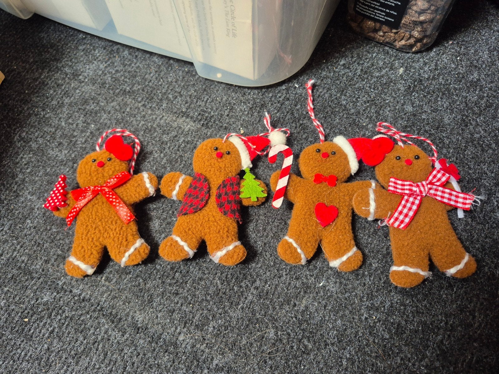 4 peperkoeken mannetjes boom hangers kerst gingerbread, Ophalen of Verzenden