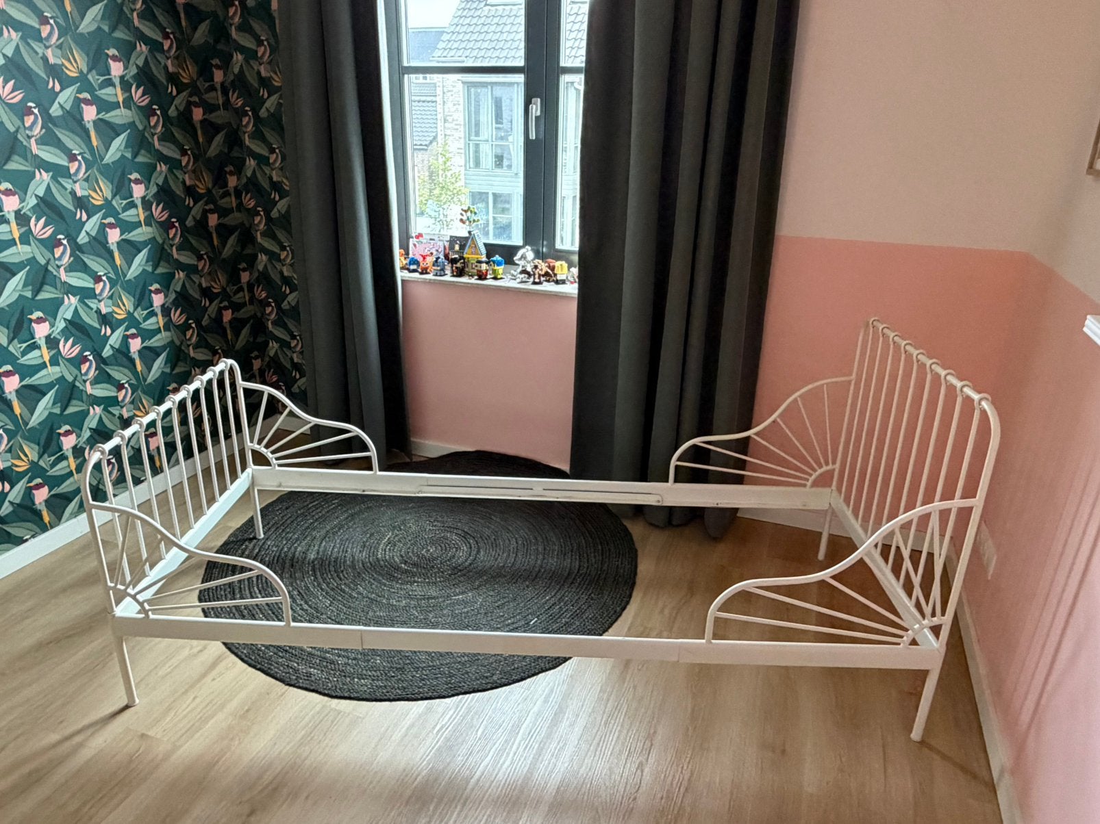 Ikea Minnen wit meegroeibed, Ophalen, 70 tot 85 cm, Zo goed als nieuw, Matras