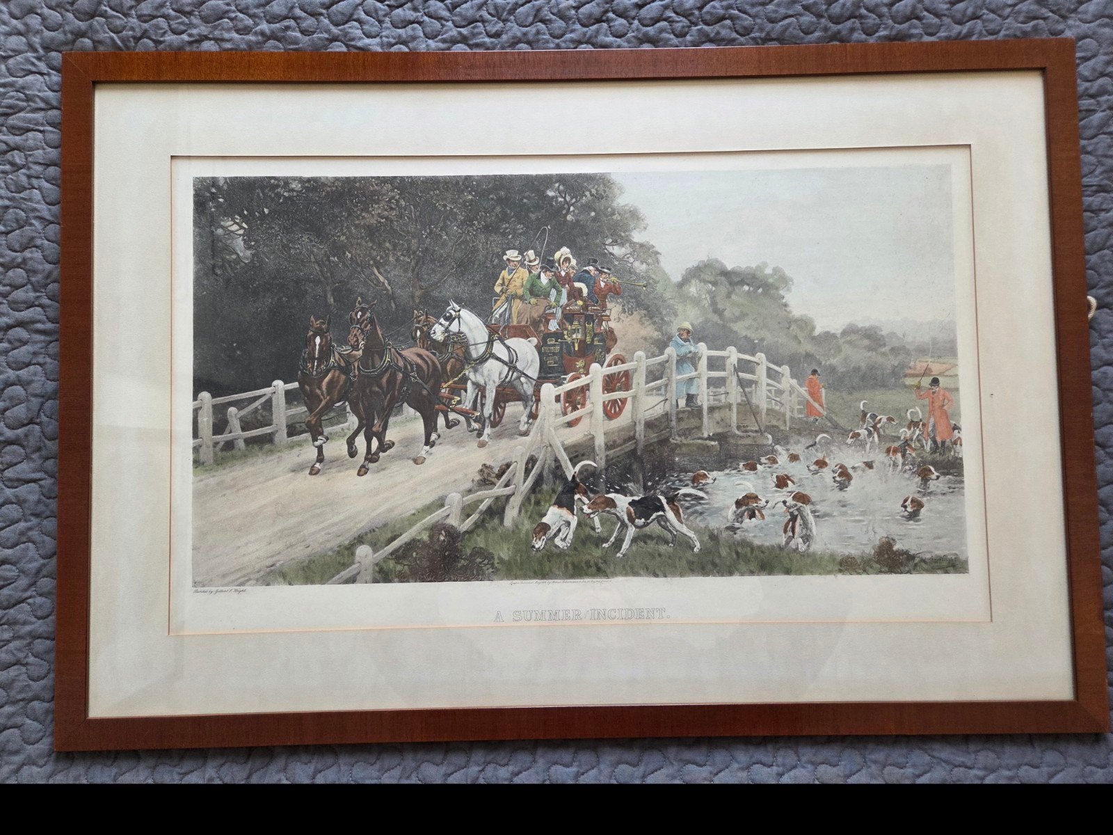 Antieke print 'A Summer Incident' door Gilbert S. Wright, Antiek en Kunst, Kunst | Schilderijen | Klassiek, Ophalen