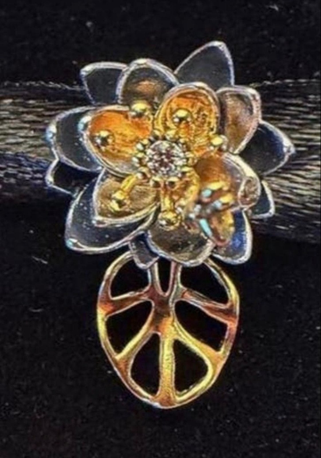 Pandora Disney Tiana Bloem Bedel Zilver Goud, Verzenden, Pandora, Zo goed als nieuw, 1 bedel