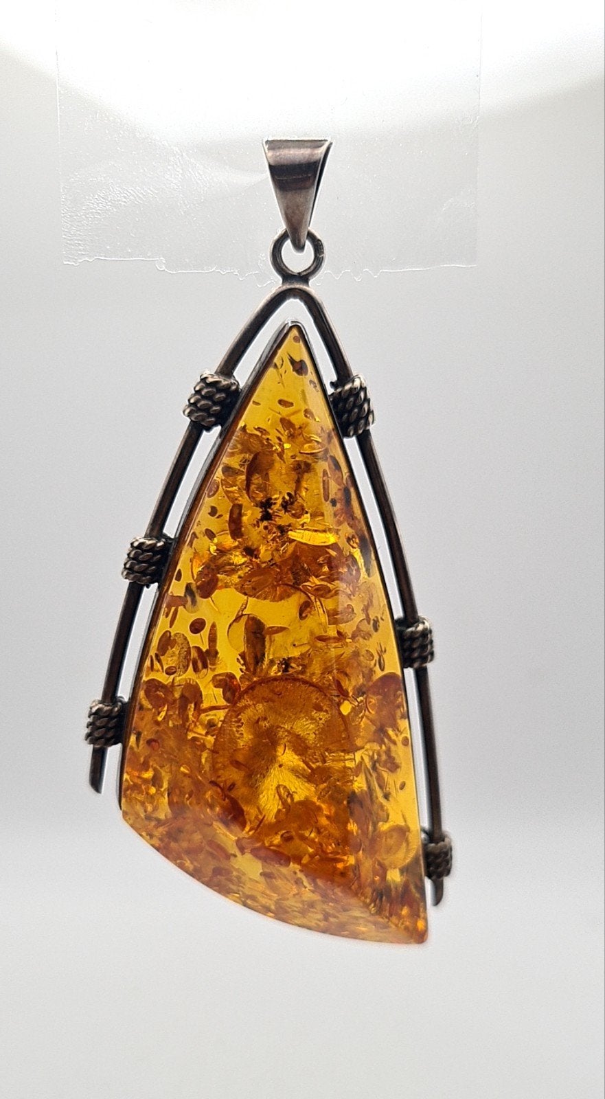 grote baltisch honing amber/barnsteen hanger in zilver 925, Ophalen of Verzenden, Zilver