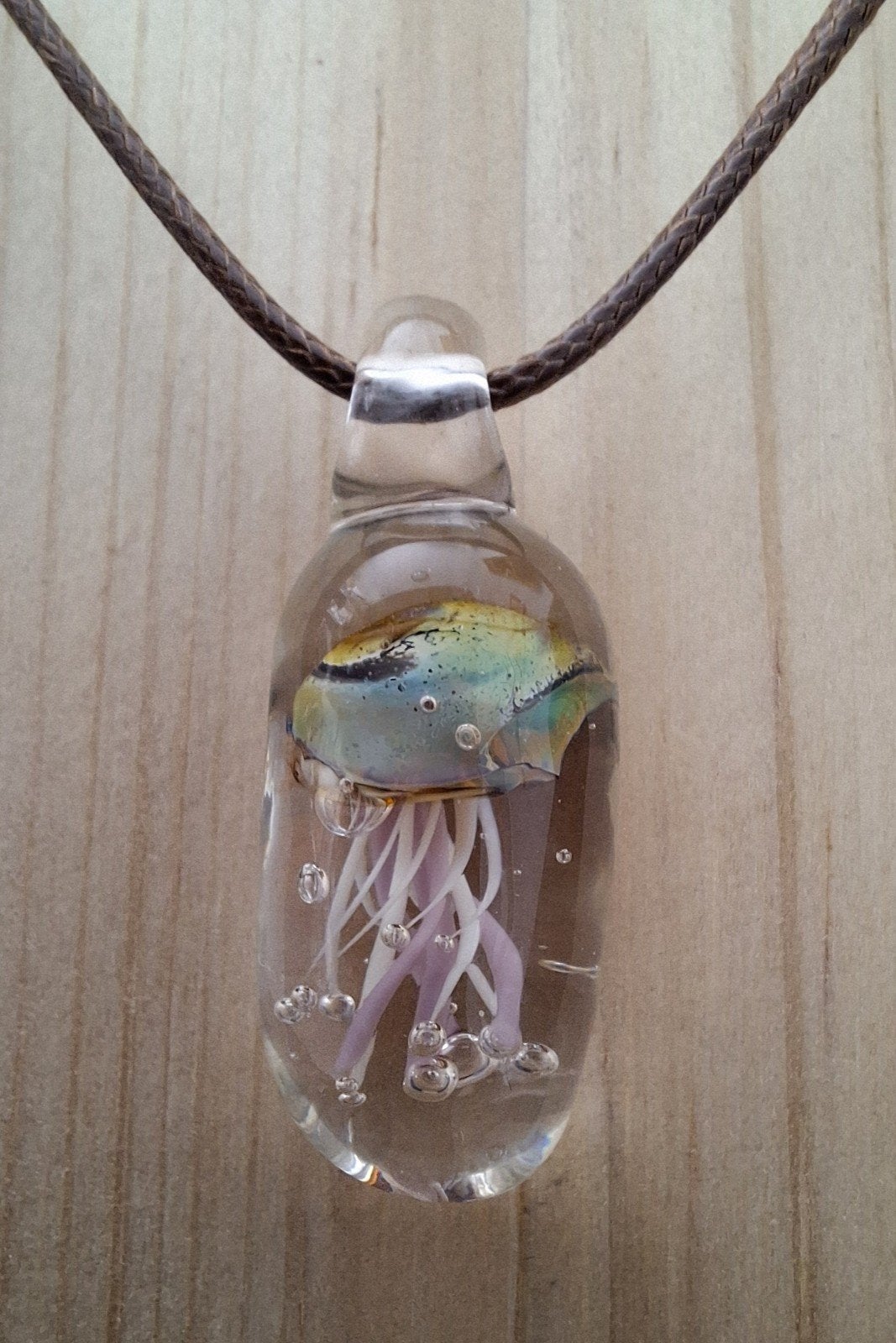 handgemaakte lampwork glas hanger " kwal ", Verzenden, Nieuw, Overige materialen, Met hanger