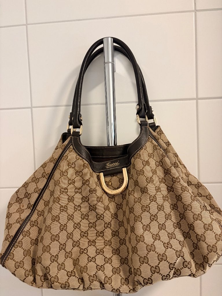 Gucci Hobo Handtas Orgineel - Kleine gebruikerssporen, Gebruikt, Bruin, Verzenden, Handtas