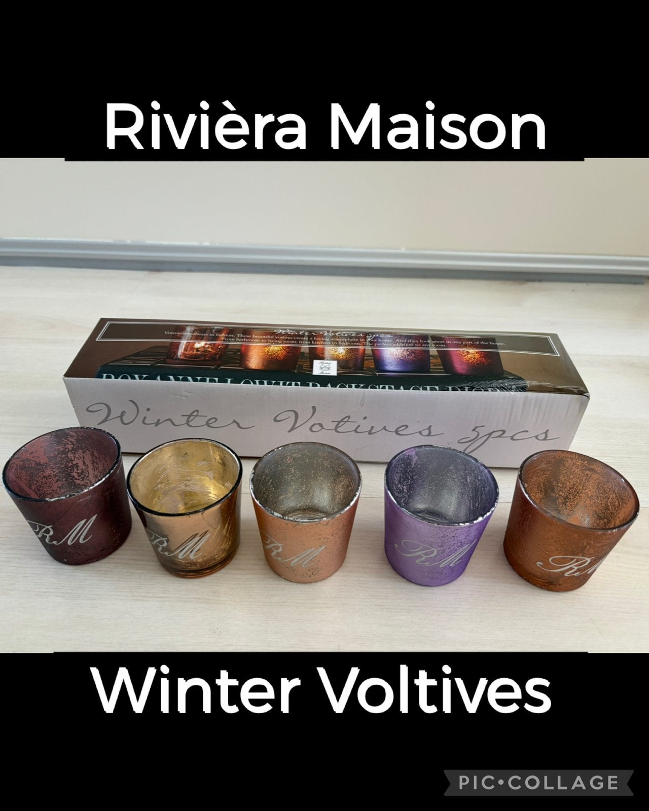 Rivièra Maison Winter Votives - Set van 5, Gebruikt, Meerkleurig, Waxinelichthouder, Rivièra Maison