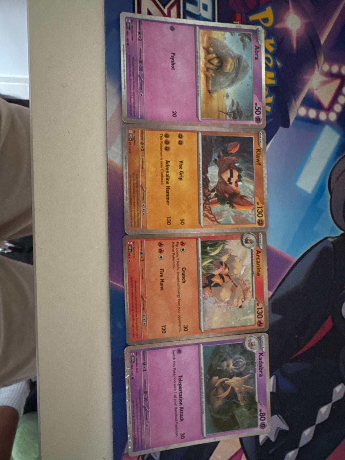 Pokémon kaarten set - Abra, Kadabra, Arcanine, Klawf, Onix, Ophalen of Verzenden, Gebruikt, Meerdere kaarten