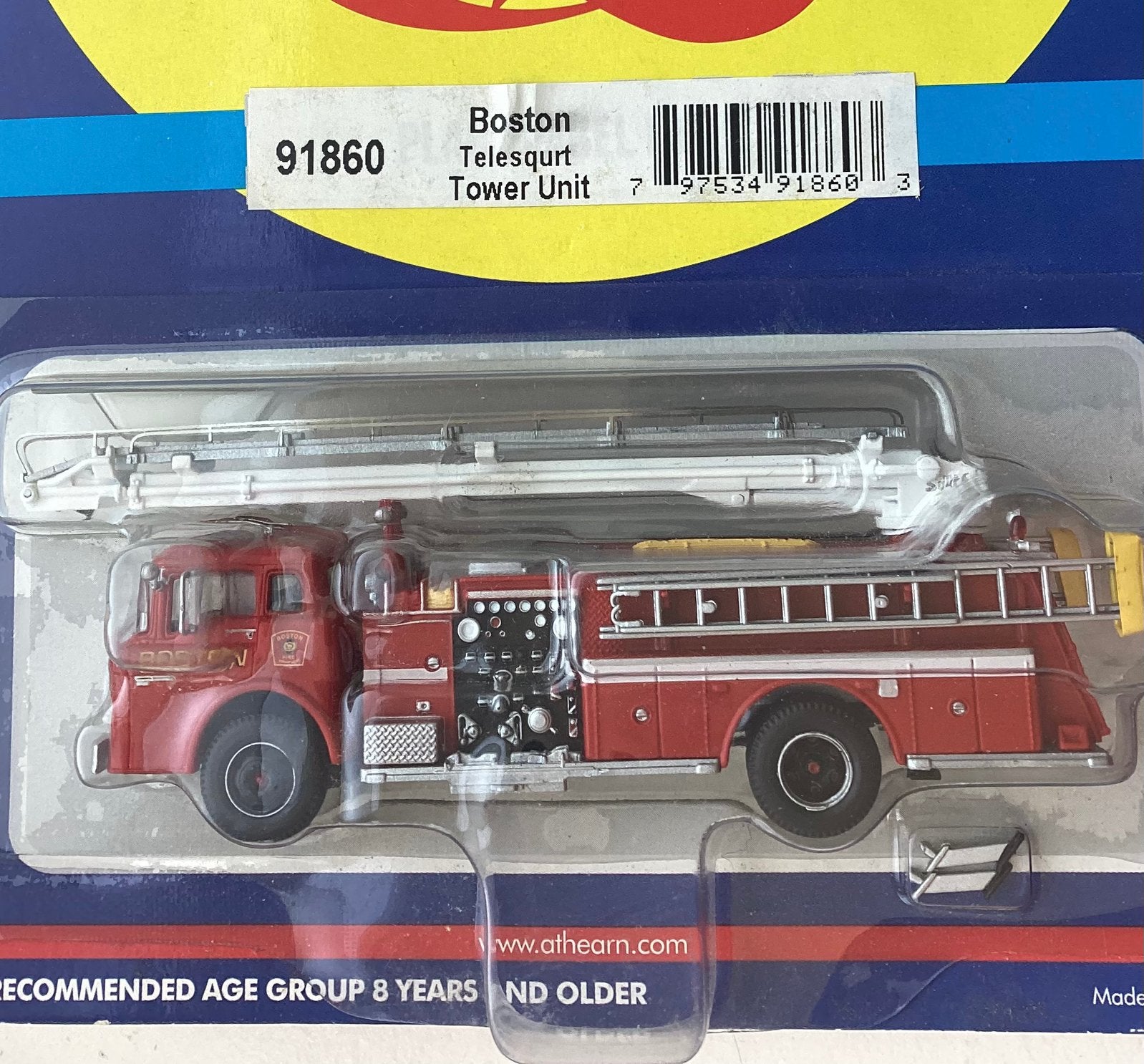 Athearn USA :”Boston” Ford telesqurt fire truck topmodel HO, Locomotief, Bachmann, Gelijkstroom of Wisselstroom, Nieuw