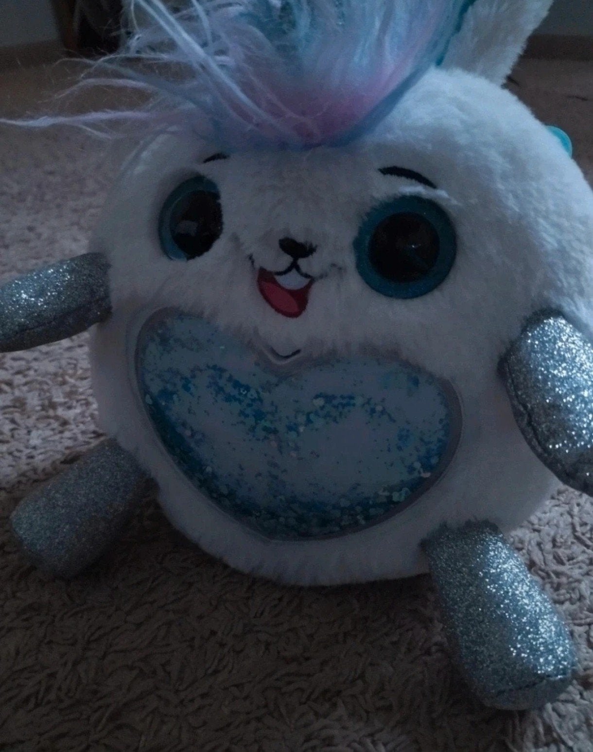 Rainbocorns knuffel met glitter vlinder en hartje, Overige merken, Overige karakters, Overige typen, Ophalen of Verzenden