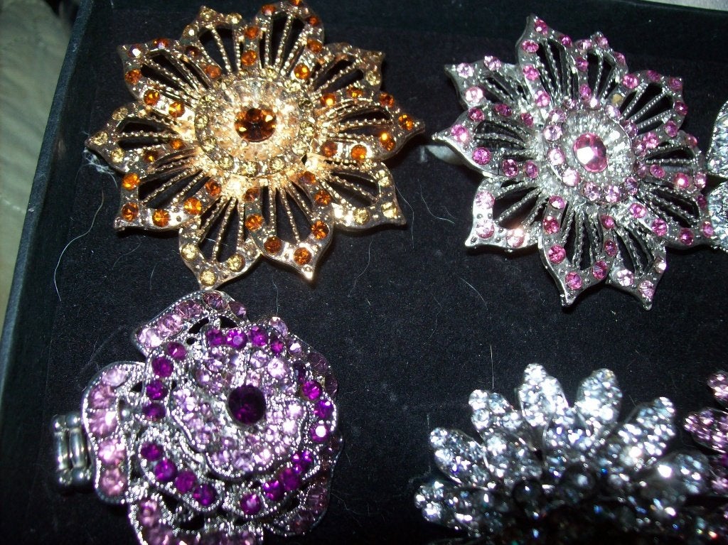 Ringen Doos met Mooie Bloem modellen rek en buigbaar, Overige kleuren, IJzer of Staal, 19 tot 20, Met kristal