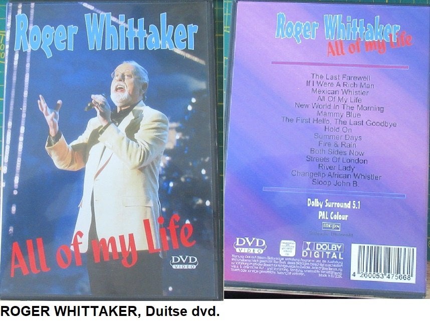 DVD, ROGER WHITTAKER in concert, Alle leeftijden, Ophalen of Verzenden, Zo goed als nieuw