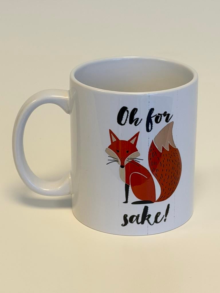 Oh For Fox Sake Mok Kom beker Keramiek Nieuw kerst vos funny, Keramiek, Nieuw, Ophalen of Verzenden, H