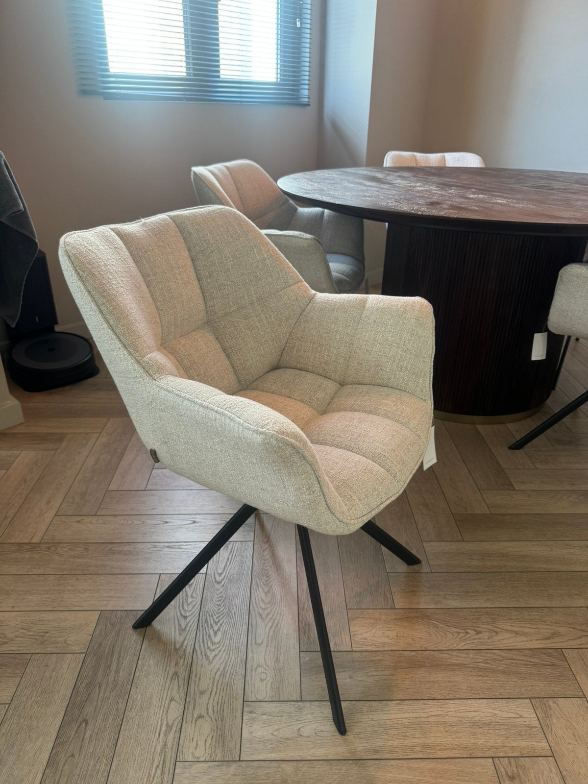 Rivièra Maison Carnaby Draaibare Eetkamerstoelen – Set van 5, Huis en Inrichting, Stoelen, Wit, Nieuw, Ophalen of Verzenden, Stof