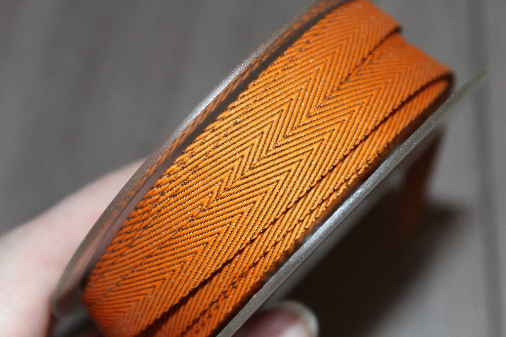 Geweven lint / band - oranje zwart 10mm #1919, Ophalen of Verzenden, Nieuw, Lint, Band of Elastiek