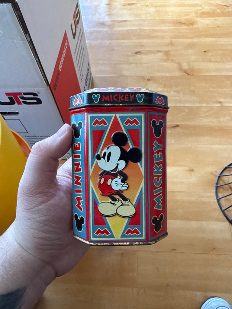 Vintage Mickey Mouse blik - Disney verzamelobject, Verzamelen, Blikken, Ophalen, Gebruikt, Overige, Overige merken