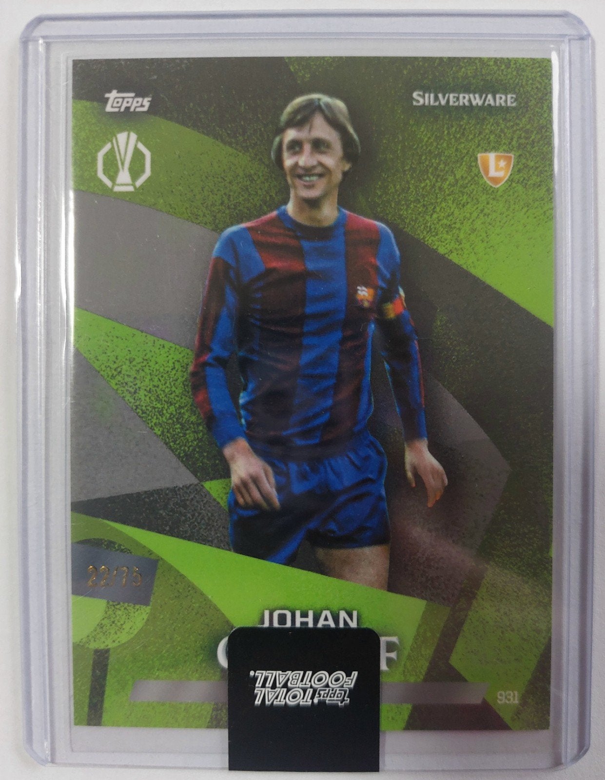Johan Cruyff Topps Total Football 22/75 Barcelona Voetbalkaa, Verzamelen, Ophalen of Verzenden, Zo goed als nieuw, Buitenlandse clubs