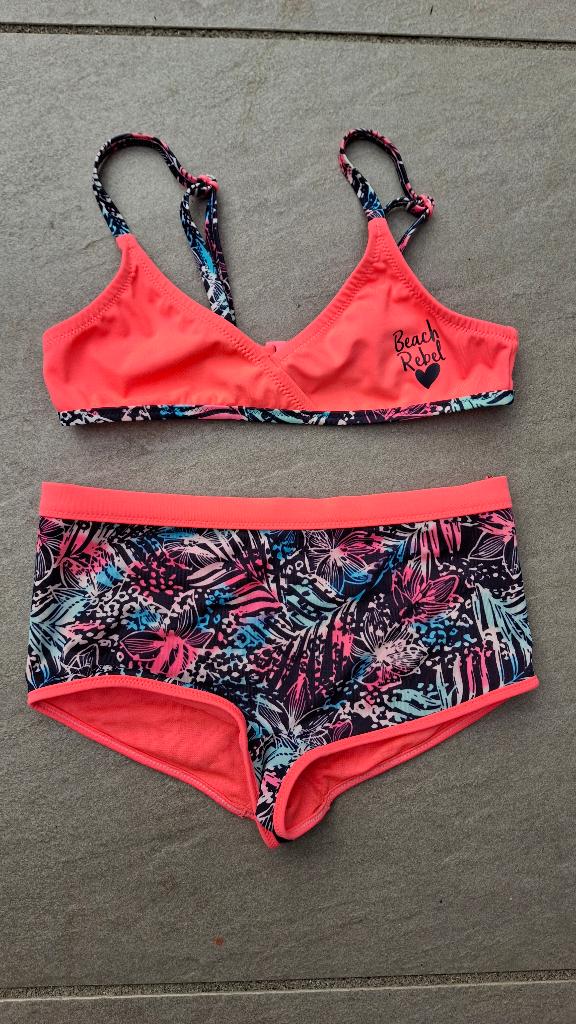 122-128 Bikini Neon oraje, Ophalen of Verzenden, Gebruikt, Meisje, Sport- of Zwemkleding