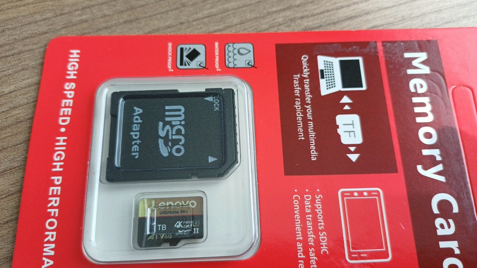 Lenovo 1 TB MicroSDXC Geheugenkaart met Adapter, Audio, Tv en Foto, Fotografie | Geheugenkaarten, Geschikt voor 4K video, 1 TB of meer