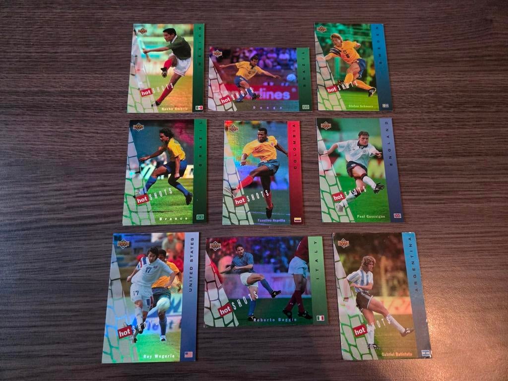 Upperdeck World Cup 1994 Hot Shots trading cards, Ophalen of Verzenden, Zo goed als nieuw, Buitenlandse clubs, Poster, Plaatje of Sticker
