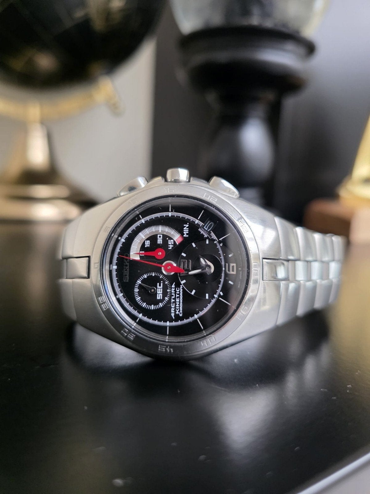 Seiko Arctura Kinetic Chronograaf sporthorloge, Ophalen of Verzenden, Zo goed als nieuw, Zwart, IOS