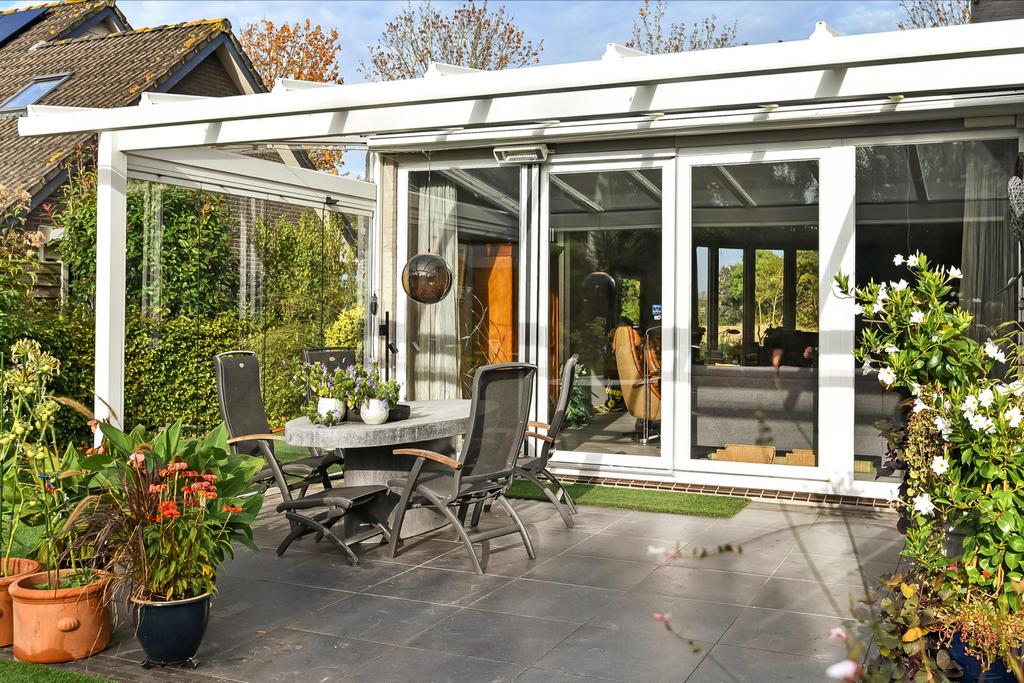 Weinor Terrasoverkapping 500x350cm met zonwering en glazen w, Tuin en Terras, Overkappingen, Ophalen of Verzenden, Gebruikt, Veranda