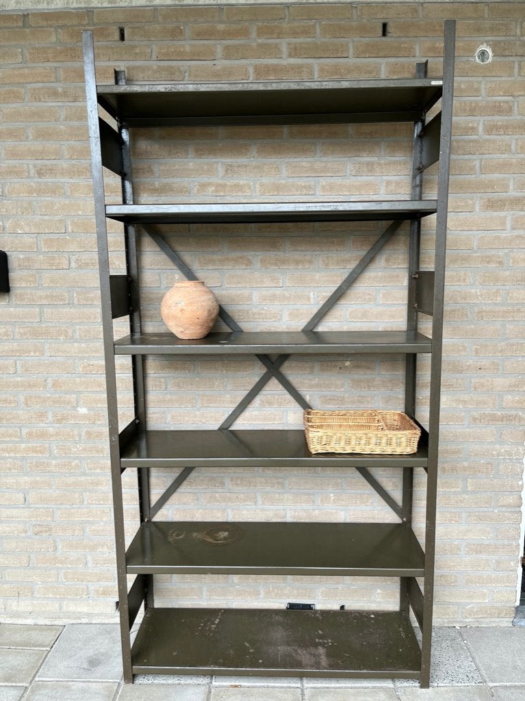 Vintage Gispen boekenkast staal, Ophalen, Met plank(en), Gebruikt, 50 tot 100 cm
